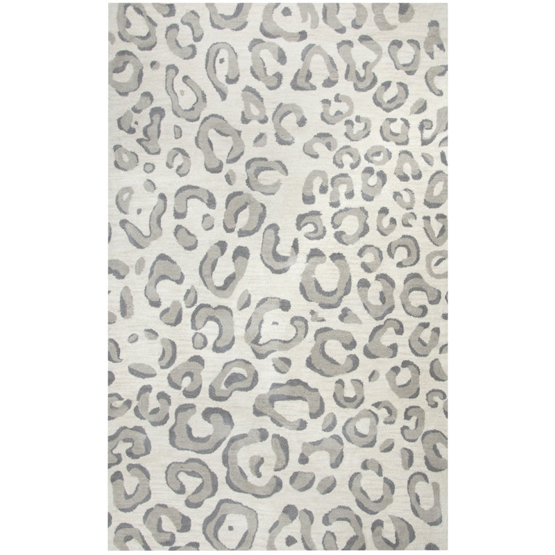 Tapis gris en laine touffeté à la main Siloam, 5 pi x 8 pi