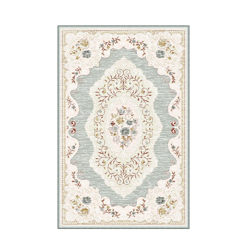 Stylish Woven Carpet, 4 x 6 Feet, 100% Polyester | Antibacterial, 3D Digital Printing, Non-Slip PVC Felt Dot Underside | Machine Washable, 0.4 in Pile Height, Perfect for Living Room & Bedroom Decor