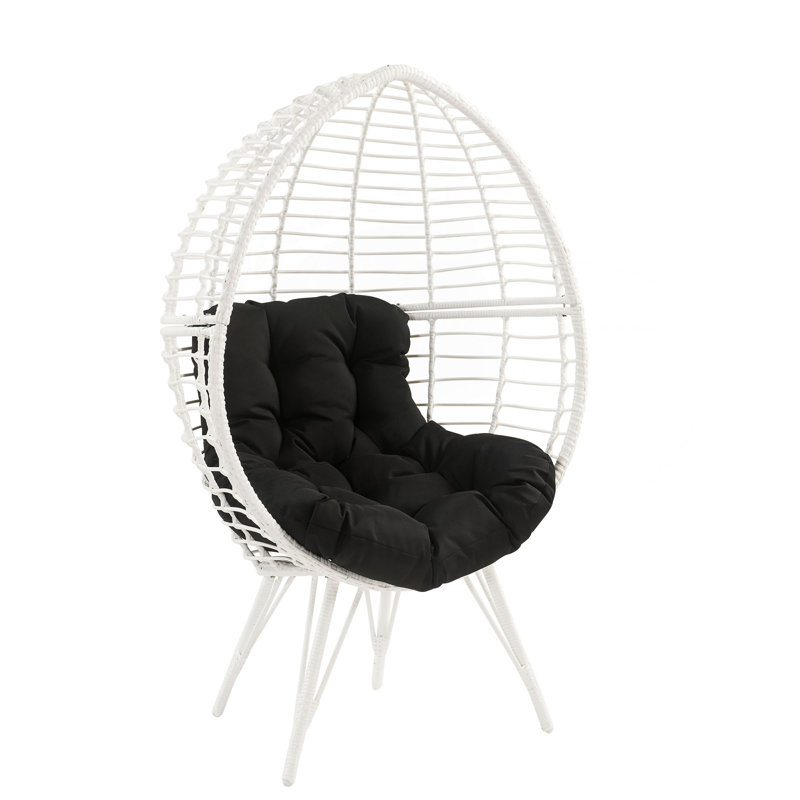 Méridienne de patio en tissu noir Galzed