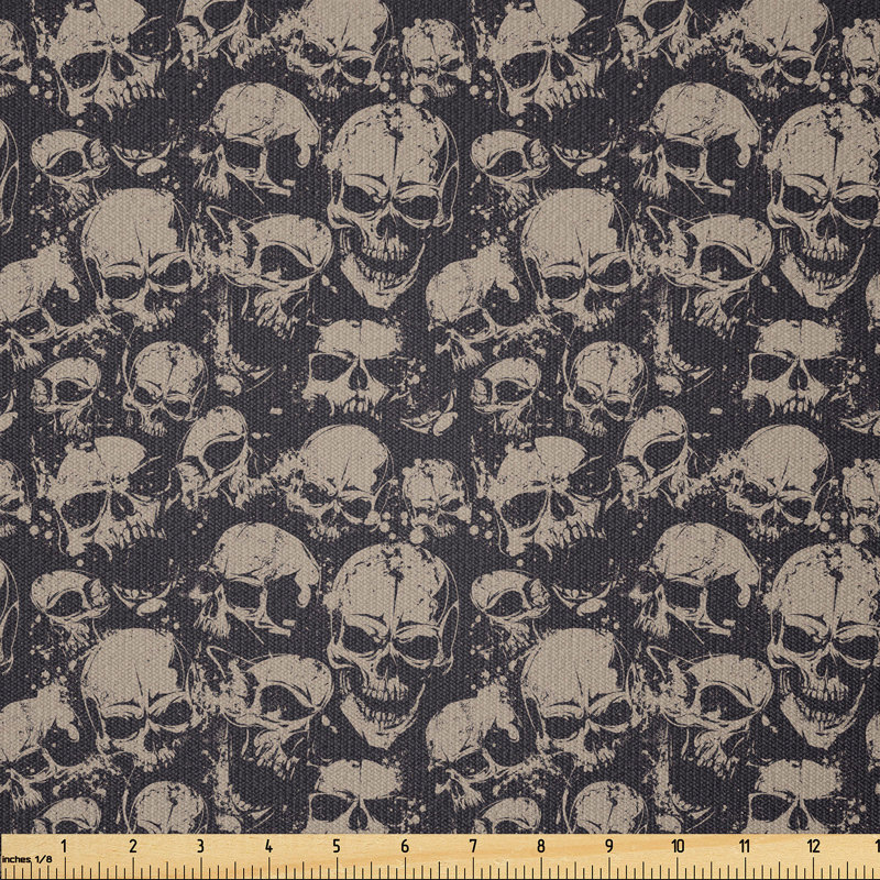 Fabric by the meter, Grunge Scary Evil, Coke gray tan, 1 meter