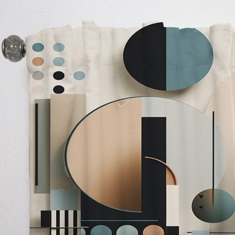 Blue And Black Symmetry In Motion I - Abstract Curtain - Velvet Room Darkening - 1 panel, 52" W x 63" L