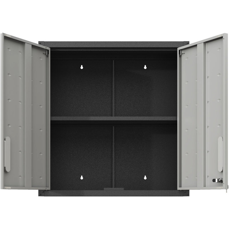 Metal Wall Cabinet With Locking Door And Adjustable Shelf For Office Space Lock Efficient Garage, Warehouse Storage