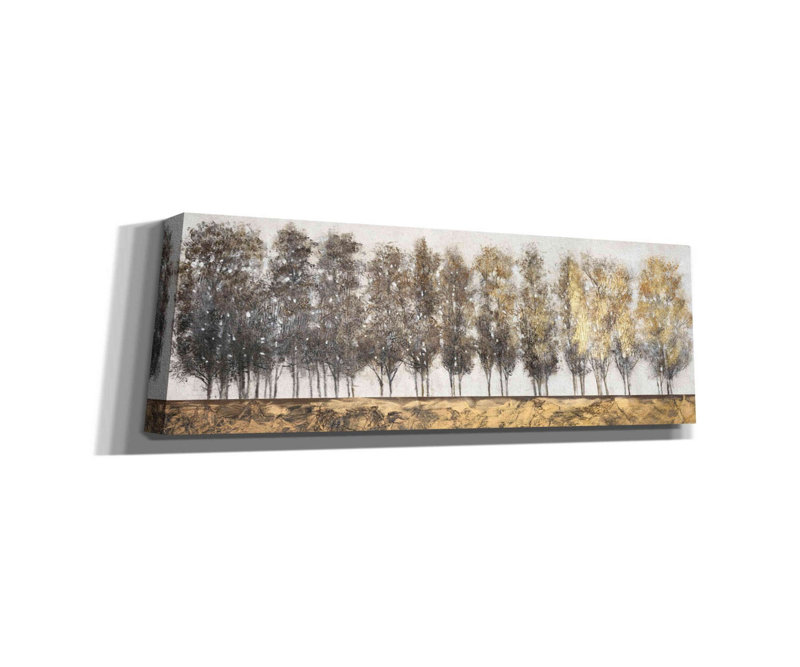 «Gilt Foliage» par Tim O'toole, art mural sur toile, H 20 po x l 60 po x P 1,5 po