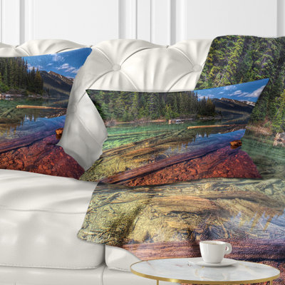 Coussin décoratif avec vue magnifique sur le lac Mountain