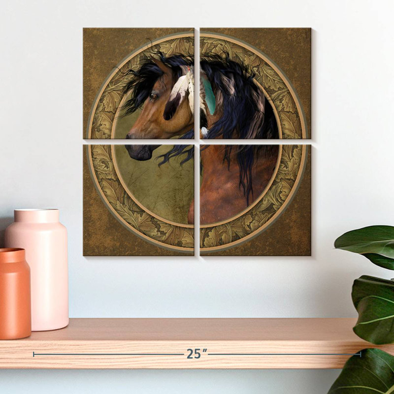 Cheval indien Brampt, H 18 po x l 18 po