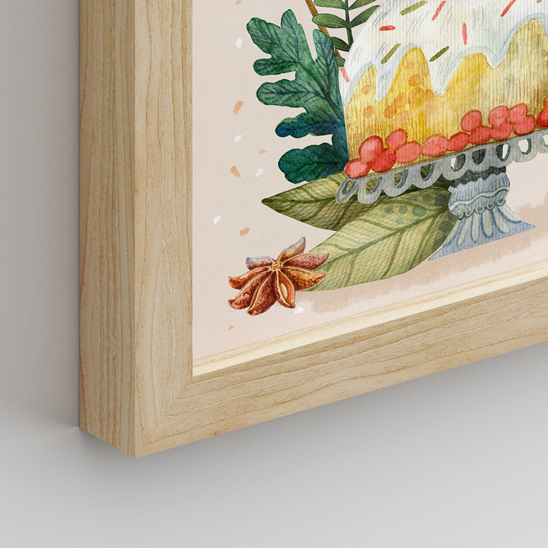 «Christmas Decor Season Porcupine Tree Star», impression sur papier 4 pièces, Naturel, H 14 po x l 11 po