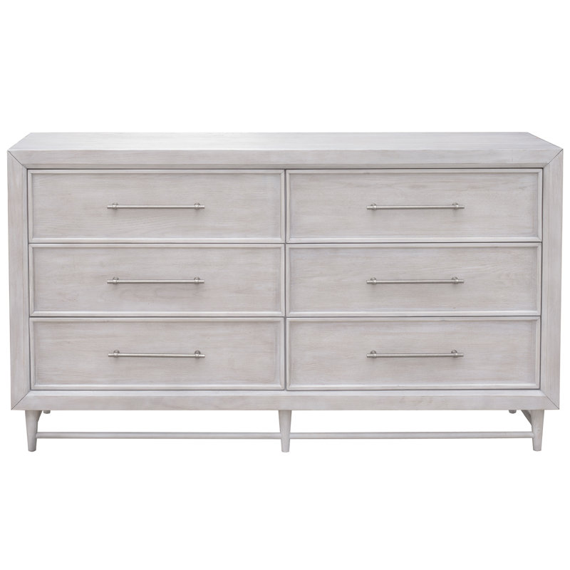 Commode double en bois à six tiroirs Marval