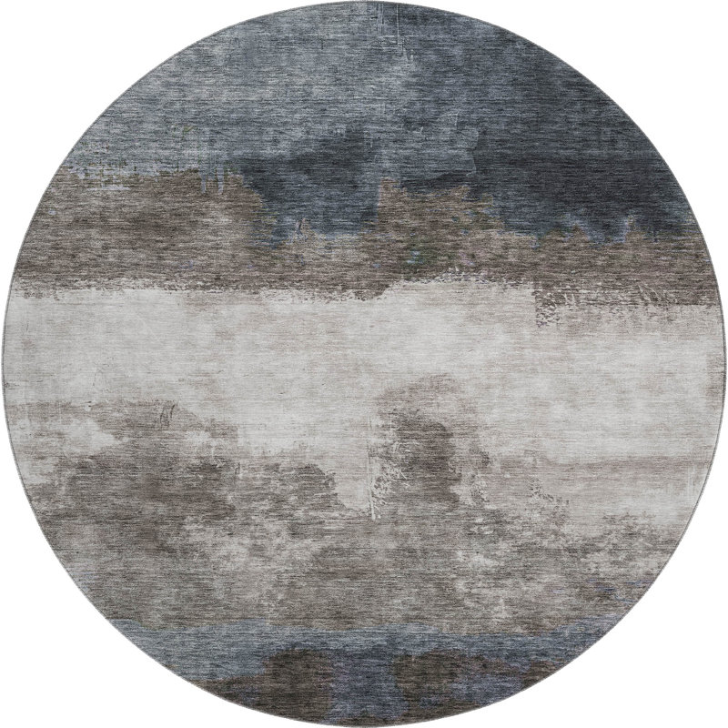 Premium Machine Washable Natoma AMF1070 Modern Rug, Round 8'