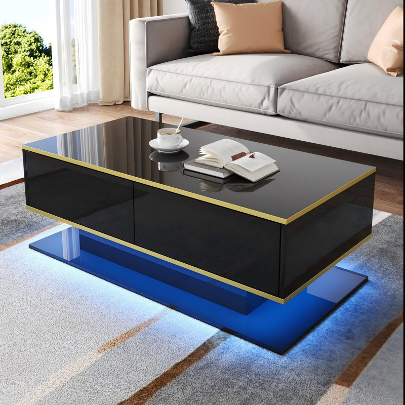 Coffee Table with Storage, Black