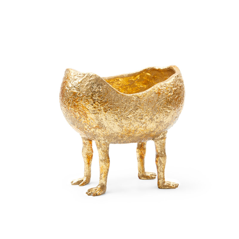 Tumbler Metal Decorative Bowl, Gold Leaf