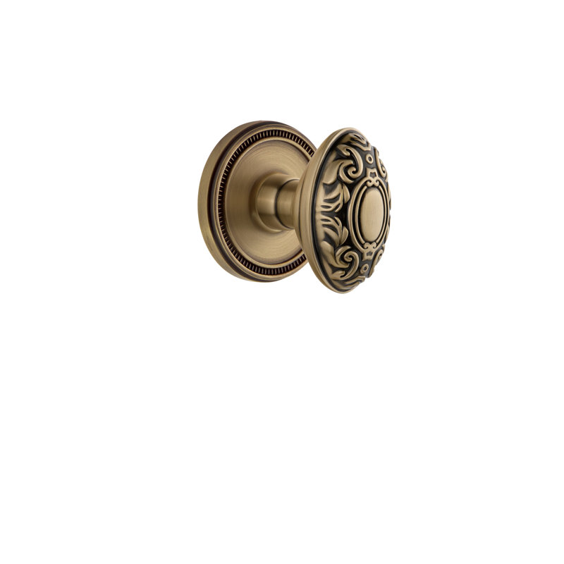 Rosette Grandeur Soleil avec poignée de porte Grande Victorian, 2 3/4", Laiton rétro