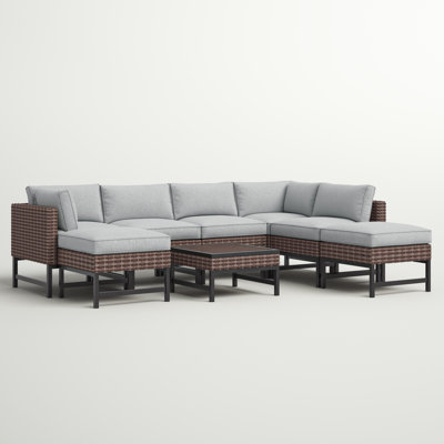 Hesse 7 - Person Modular Patio Conversation Set with Cushions