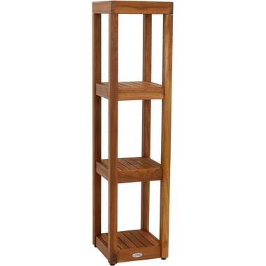 12 W x 40.5 H Bathroom Shelf Aqua Teak