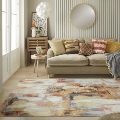 Schwabe Abstract Ultra soft Stain Guarded Beige Multicolour Area Rug