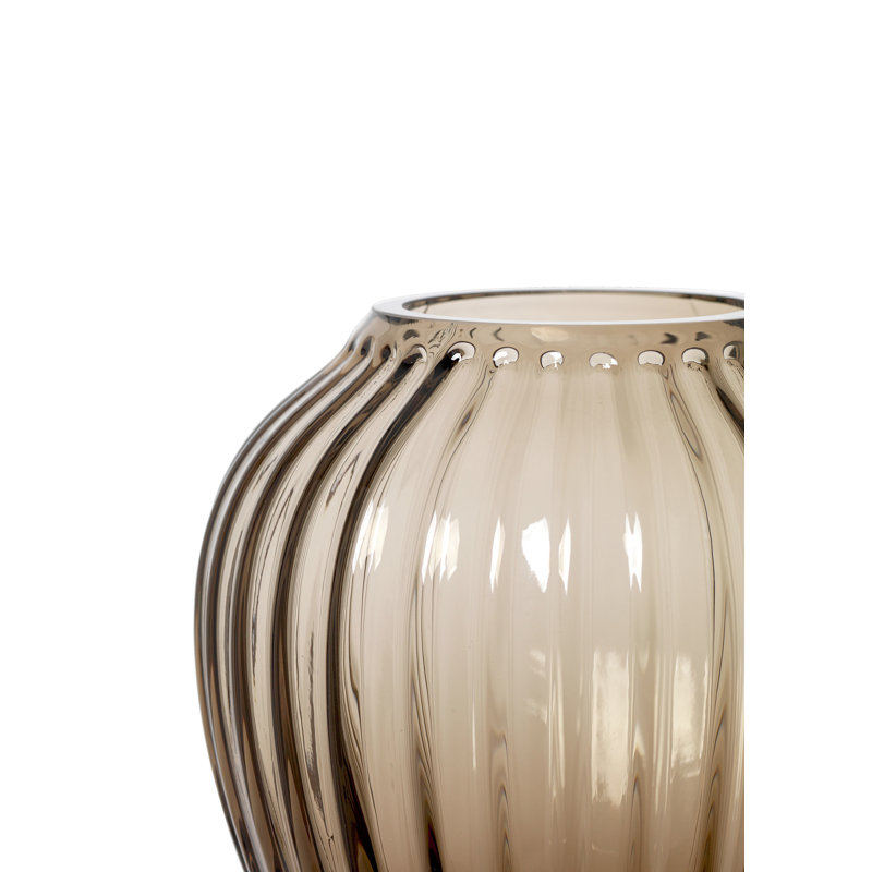 Vase de table en verre fabriqué à la main Hammershøi, H 5,5 po x l 5,1 po x P 5,1 po, Noyer