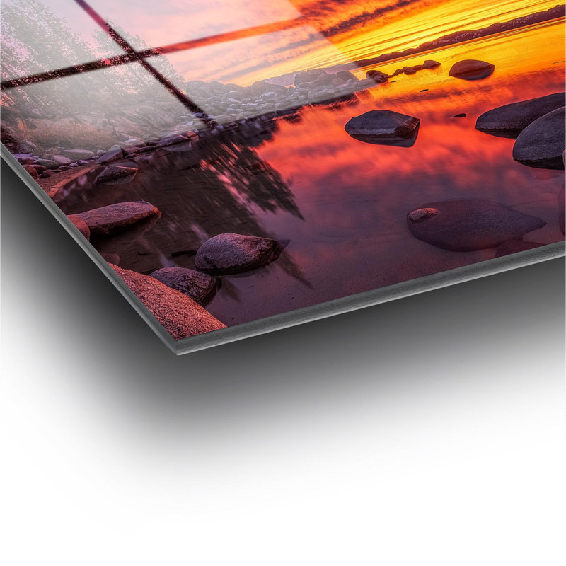Superbe peinture murale en verre trempé 27,6 po x 39,4 po | 100% verre trempé, épaisseur: 0,16 pouce | Décoration élégante pour le salon ou le bureau, durable et facile à nettoyer, idée de cadeau parfaite