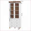 Cabinets, armoire de rangement haute moderne en MDF blanc cassé avec portes en verre Tablettes réglables pour la cuisine / le salon | Moderne | Blanc cassé