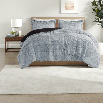 Ensemble de literie moderne en fausse fourrure à poils longs, édredon simple / simple TG avec rembourrage en polyester pour la décoration de la chambre à coucher