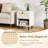 1 PCS Rattan Nightstand Boho End Table with Drawer & Open Shelf for Living Room White-347152599-347152596