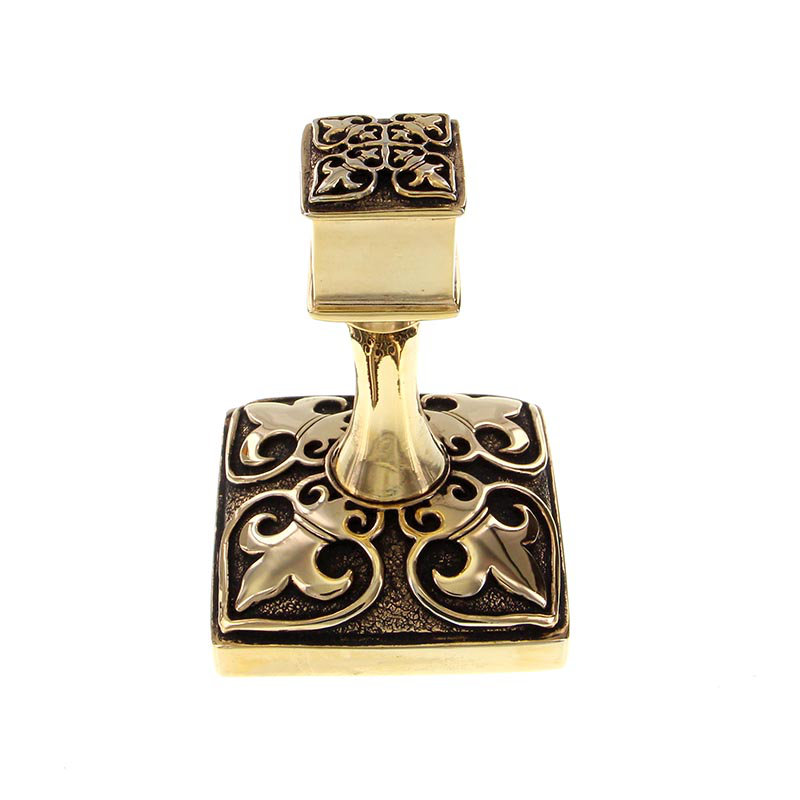 Fleur de Lis Wall Mounted Robe Hook, Antique Gold