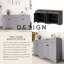 Buffet polyvalent en grain de bois avec tablettes réglables-343733730