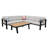 Ensemble de conversation modulaire en teck avec coussins 4 pièces Raven-1076903147