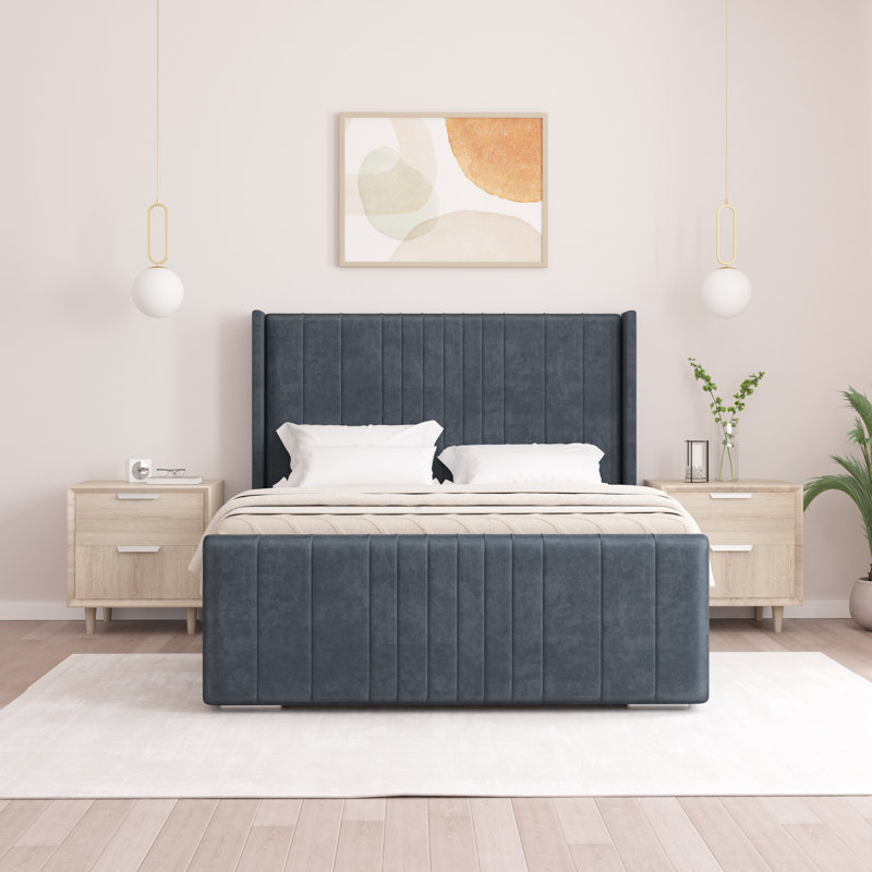 Denzel Upholstered Bed , Super King (6'), Charcoal