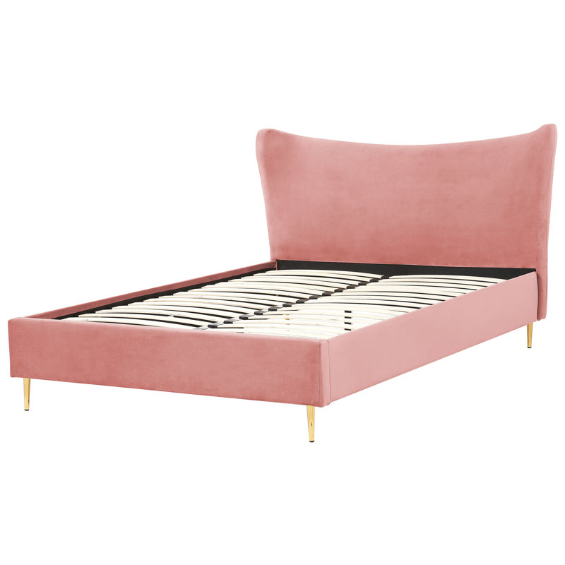 Alikai Upholstered Bed, Pink, European Kingsize (160 x 200cm)