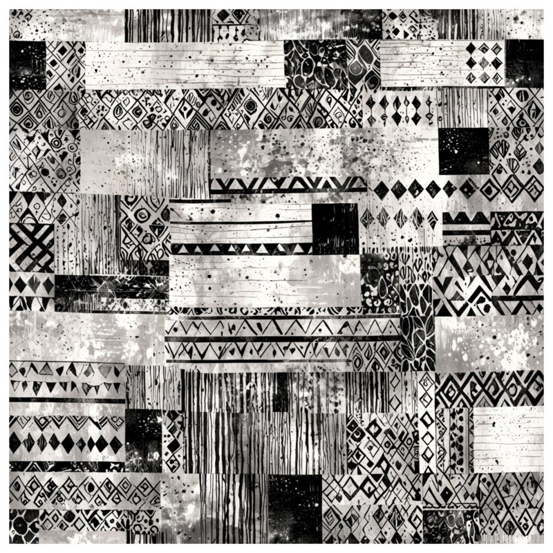 Black White Tribal Patterns Double Sided Throw Pillows, 18 x 18 inches
