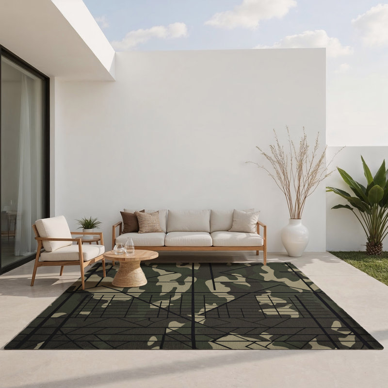 Stealth Angle Indoor And Outdoor Area Rug, Rectangle 9' x 12'