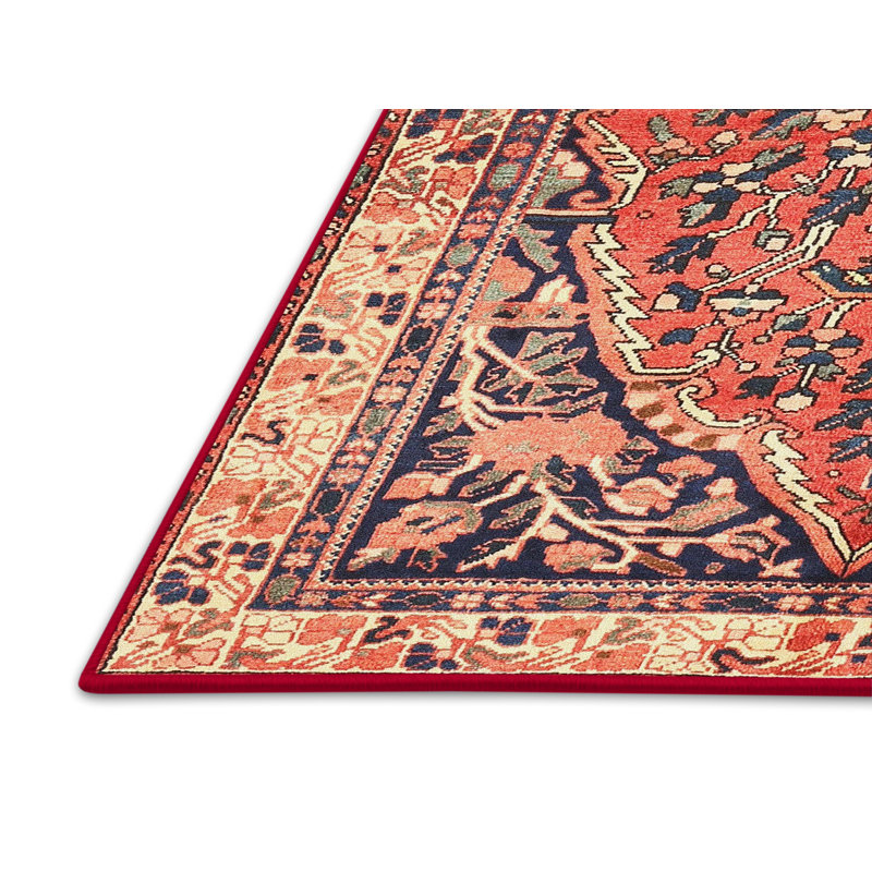 Tapis orange/gris traditionnel Ose, Rectangle 4 pi x 6 pi