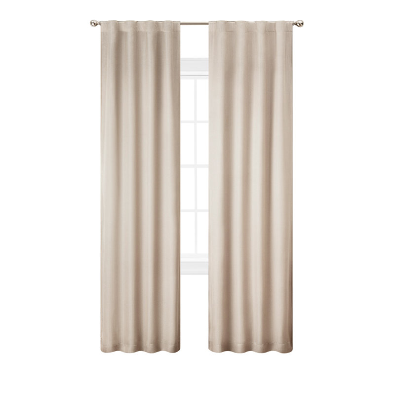 Charcoal Polyester Blackout Thermal Back Tab Curtains, 38" x 84"