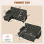 Canapé-lit modulaire en chenille avec méridienne réversible, bras de rangement et ports de recharge, gris foncé-830703725
