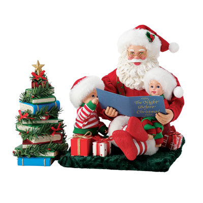 Possible Dreams Christmas Traditions Santa Reading is a Gift 2-Piece Figurine Set