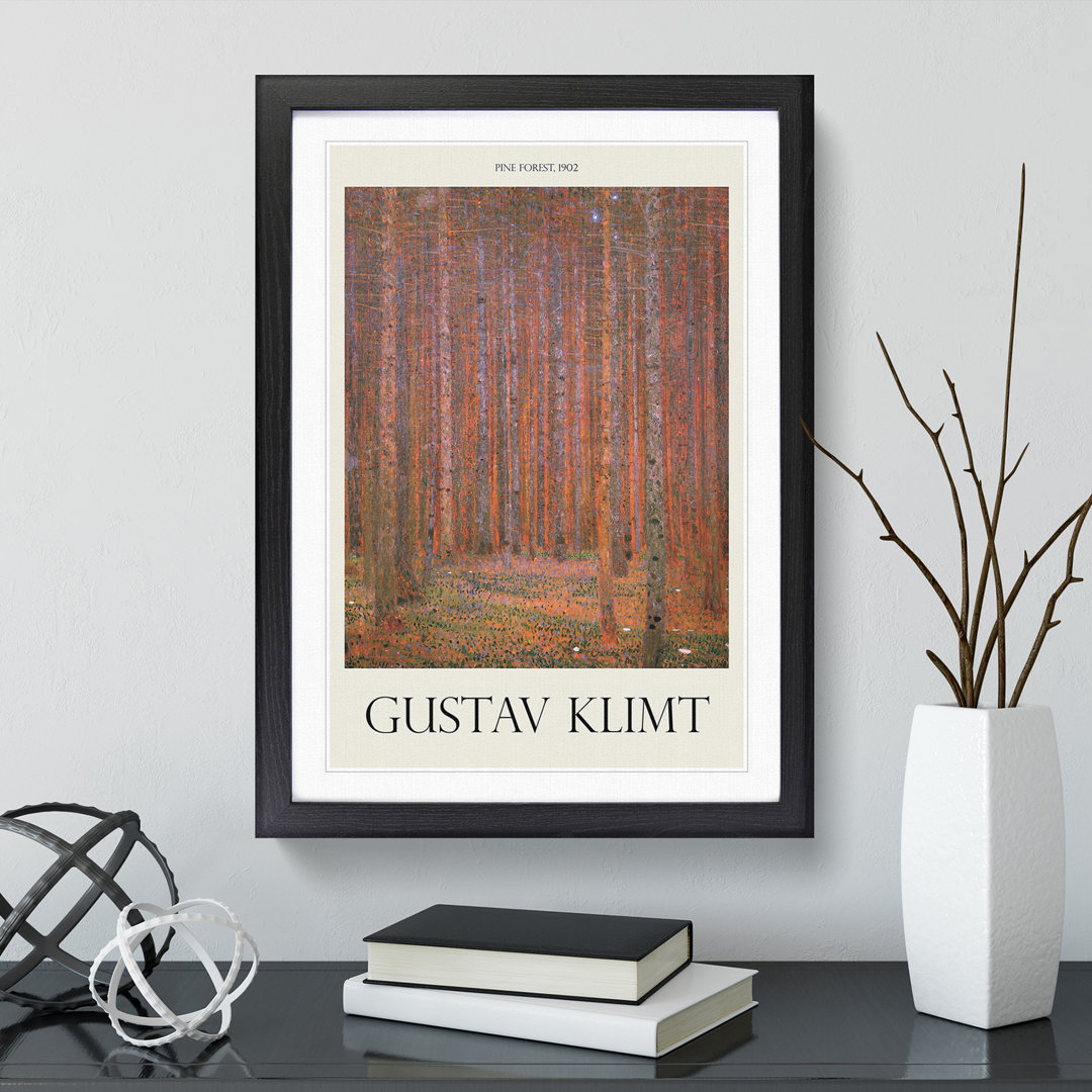 Pine Tree Forest Print by Gustav Klimt - Framed Print