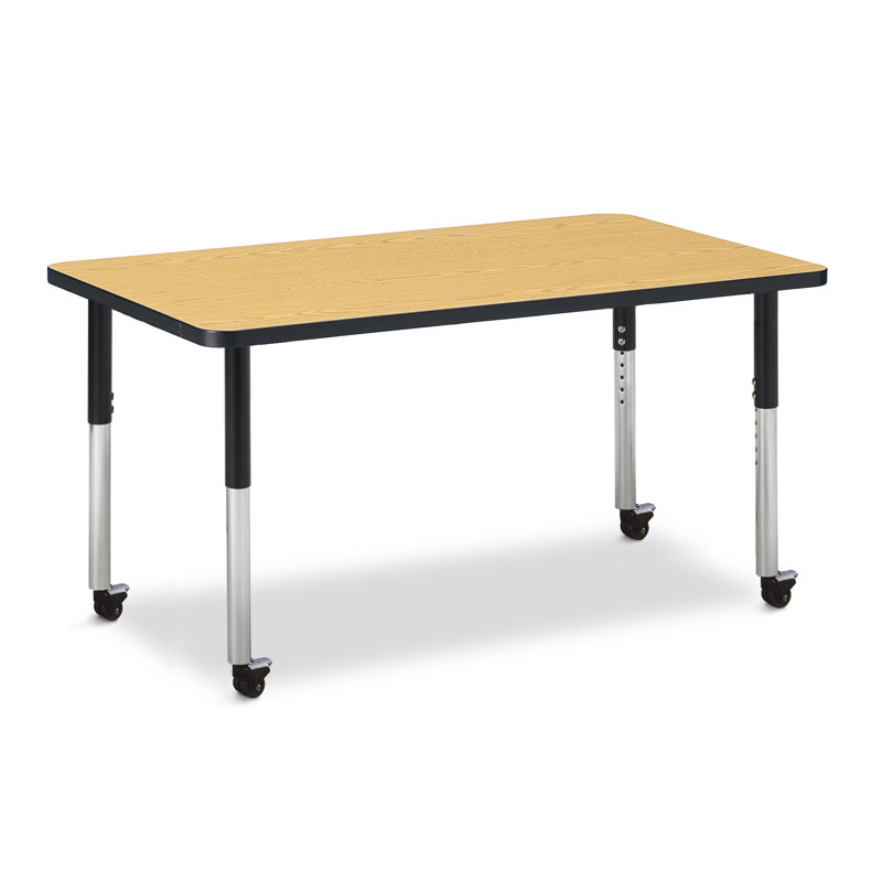 Tables d'activités Berries, H 31 po x L 48 po x l 24 po, Chêne, Noir