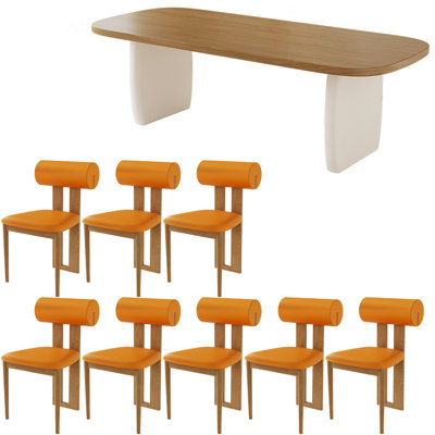 French style solid wood dining table set