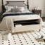 Banc de rangement rembourré en polyester pour entrée et chambre à coucher-404973693