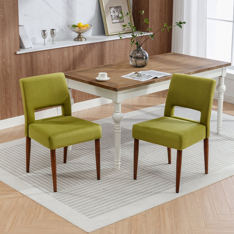 Chaise d'appoint en velours non fini, Vert