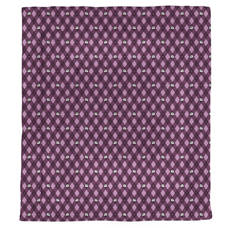 Édredon réversible simple Katelyn Elizabeth Argyle Skulls, Édredon très grand, Rose