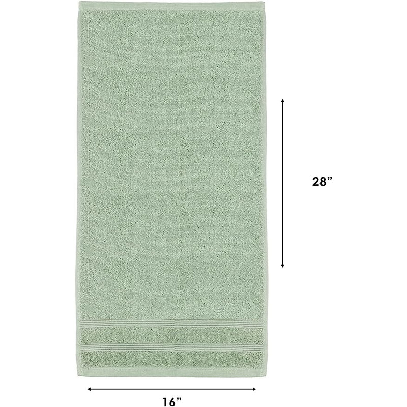 Kaufman Premium 100% Cotton | Hand & Face Towels Set For Bathroom, Spa, Gym, and More, Sage Green