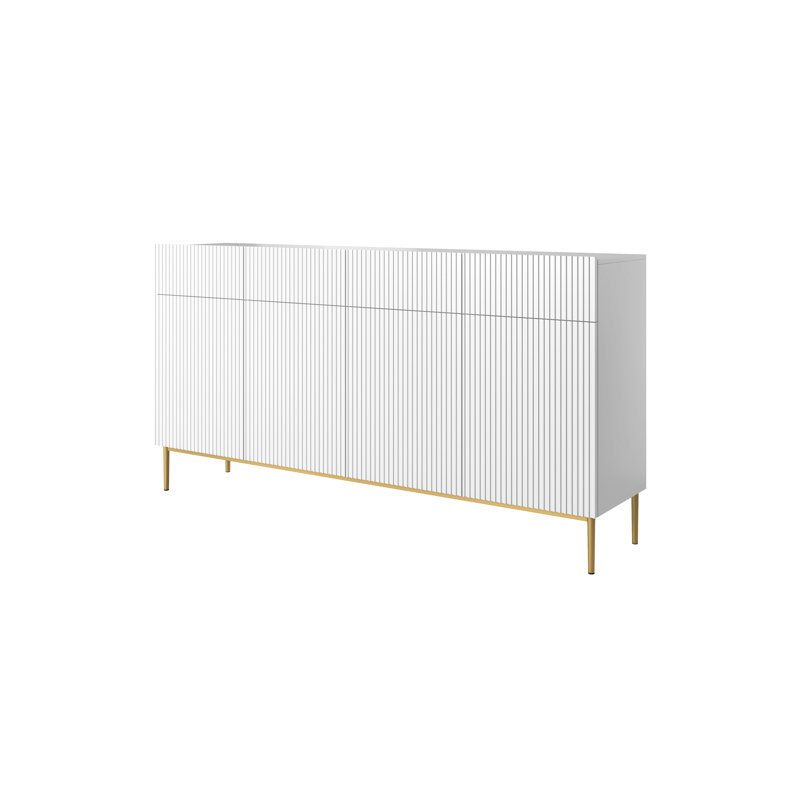 Albhie 200cm Sideboard, White/Gold