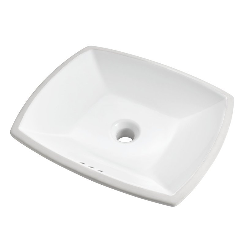 Edgemere White Vitreous China Rectangular Undermount Bathroom Sink