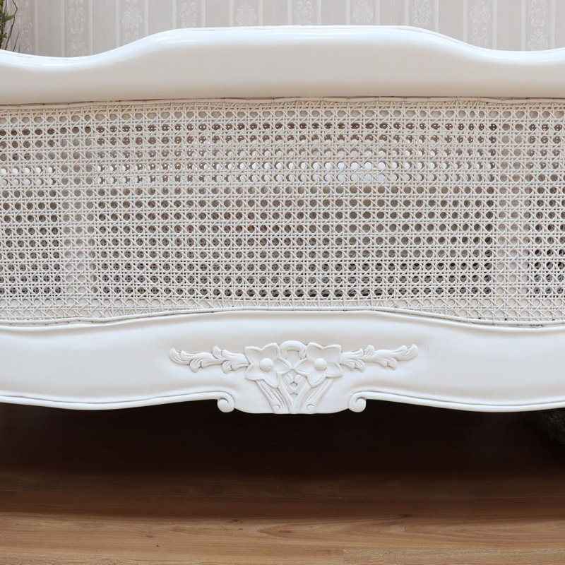 Hellenic Solid Wood Bed, Kingsize (5'), Antique White