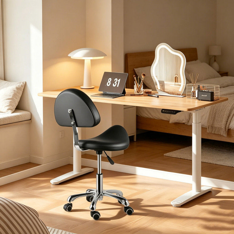 Adjustable Height Ergonomic Stool Wheels