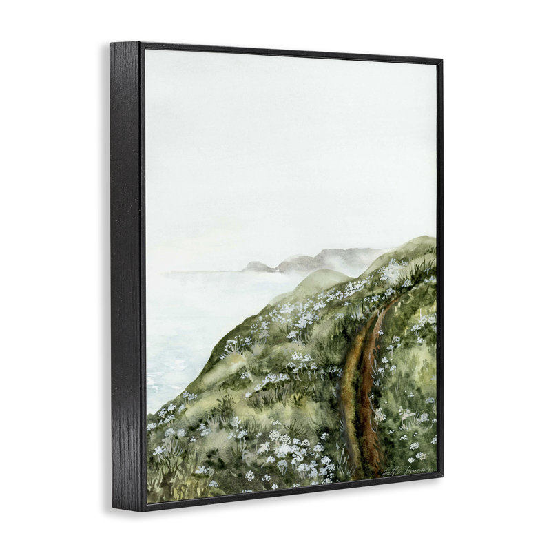 «Cliff Landscape Subtle Abstraction», estampe numérique de Heather Desormeaux, H 20 po x l 16 po, Giclée encadrée noir minuit
