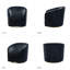 Fauteuil demi-tonneau en velours Holden-2053120364