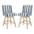 Blue/White Polyester Seat/Natural Wood Frame selected