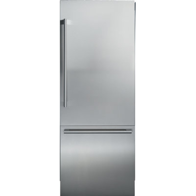 Blomberg 30" 16.4 Cubic Feet Energy Star Built-in Bottom Freezer Refrigerator with Water and Ice Dispenser