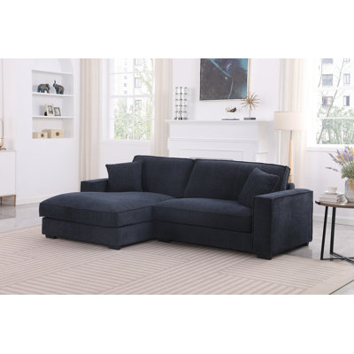 Braflin Upholstered Chenille Sofa Chaise Wide Seat Sectional
